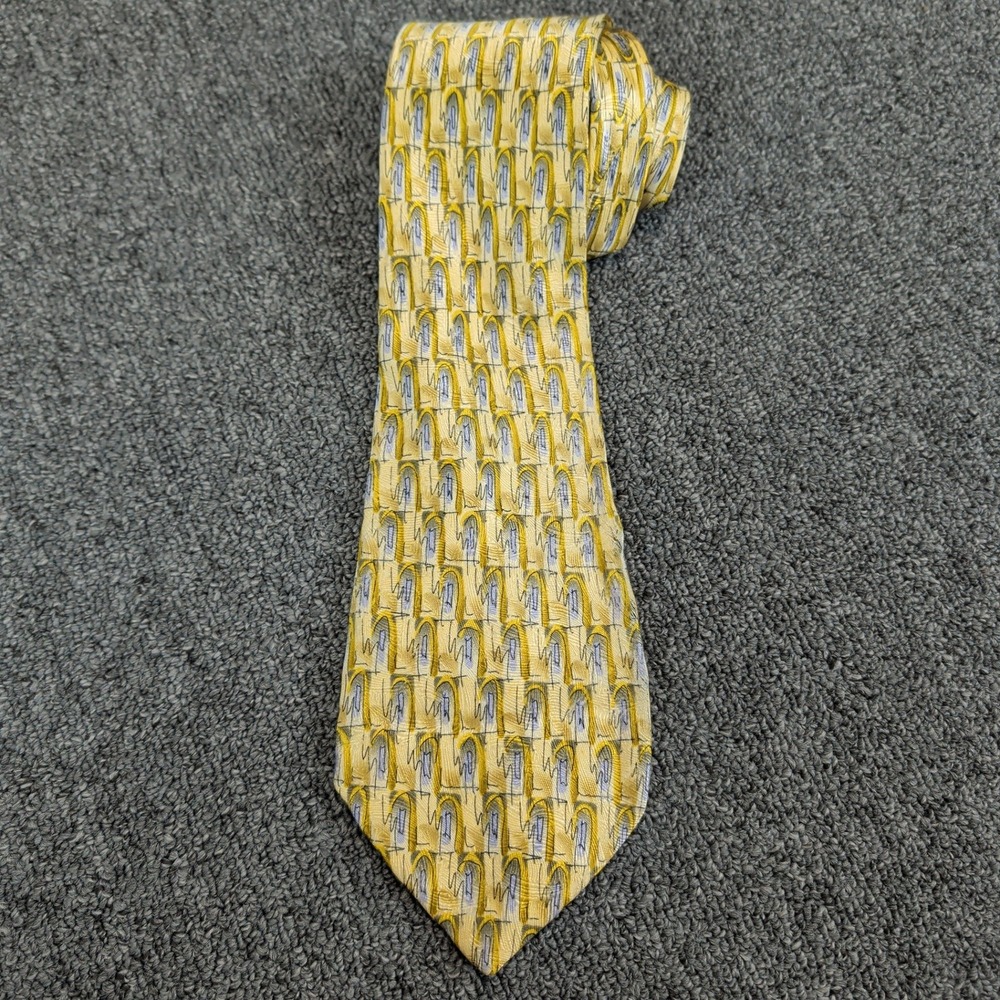 J. Garcia Vintage Northern Lights Silk Tie Mens OS Gold Blue Collection Fifteen — photo 2